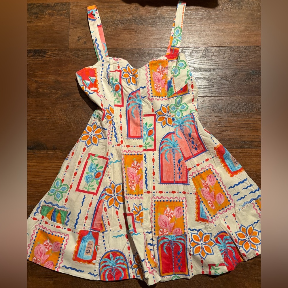 Avec les Filled Sweetheart Neck Stretch Cotton Mini Sundress - Picture 4 of 6